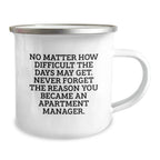 Funny Inspirational Gifts from Men to Apartment Manager Christmas Unique Mugs - Never Forget Reason Became