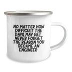Funny Engineer Gifts for Men - Inspirational Camping Mug - Never Forget Your Reason, Unique Christmas Unique Gifts from Friends