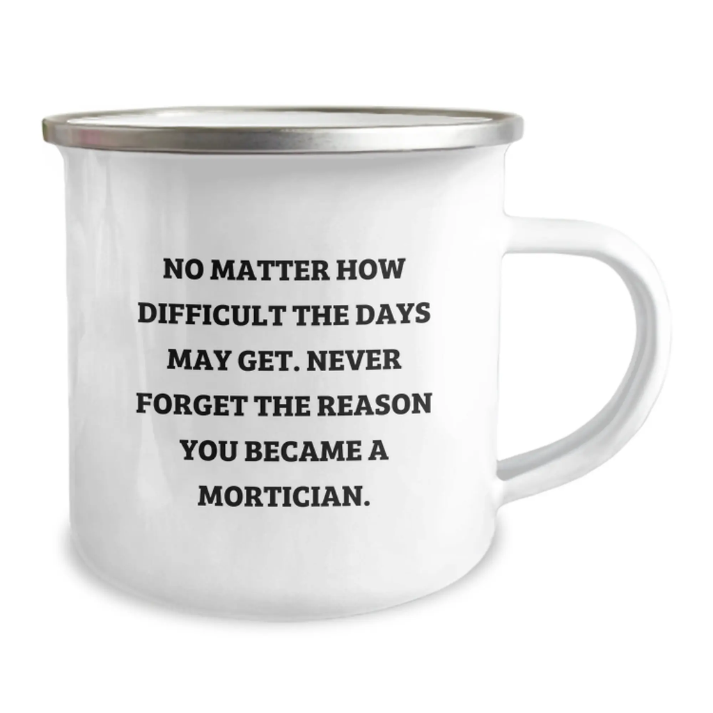 Funny Mortician Gifts from Friends for Mortician Men - Never Forget The Reason You Became A Mortician - Camping Mug for Graduation - Image 2