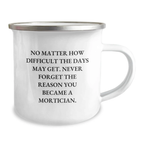 Funny Mortician Graduation Unique Gifts from Friends and Family for Mortician Camping Mug with Inspirational Quote - Image 2