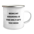 Funny Grandma Gifts for Grandma, Christmas Unique Gifts from Family, Camping Mug with Being My Grandma Is The Only Gift You Need Quote