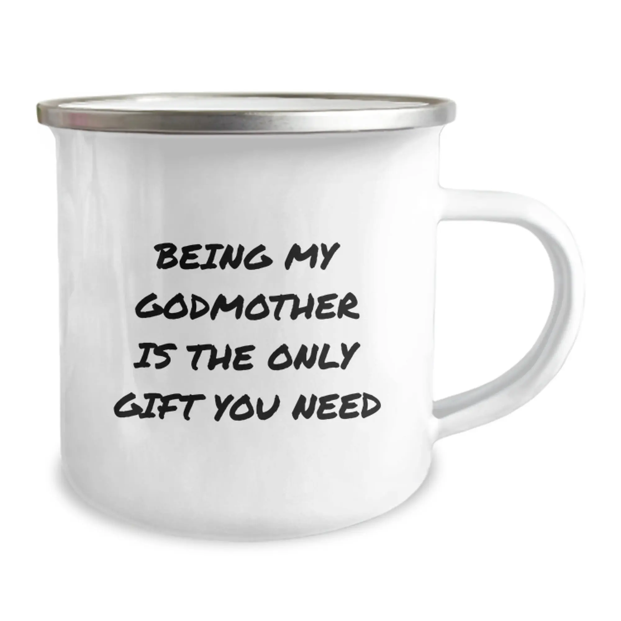 Funny Godmother Gifts for Women - Being My Godmother Is The Only Gift You Need Camping Mug, Gifts from Family to Godmother on Graduation Day - Image 2