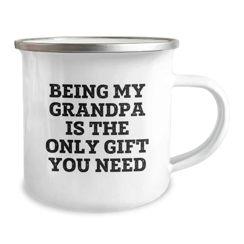 Gifts from Family to Grandpa, Funny Grandpa Camping Mug, Being My Grandpa Is The Only Gift You Need for Graduation - Image 2
