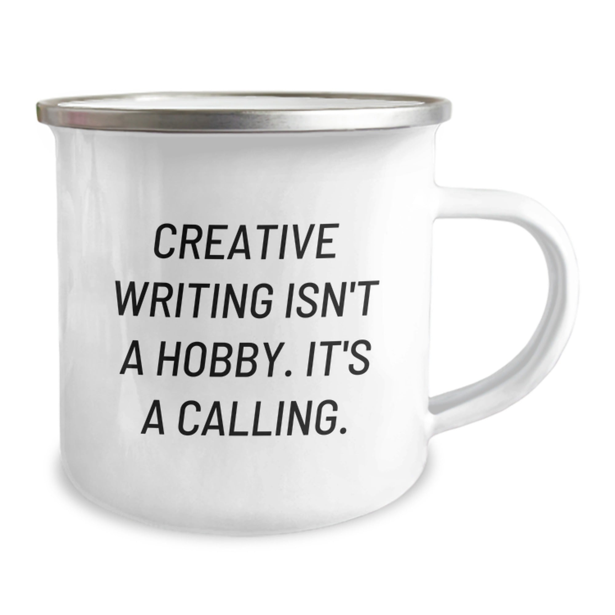 Creative Writing Inspirational Gifts from Friends to Creative Writing Enthusiasts, Camping Mug, Christmas Unique Presents - 'Creative Writing Isn't A Hobby, It's A Calling' Funny Quote - Image 2