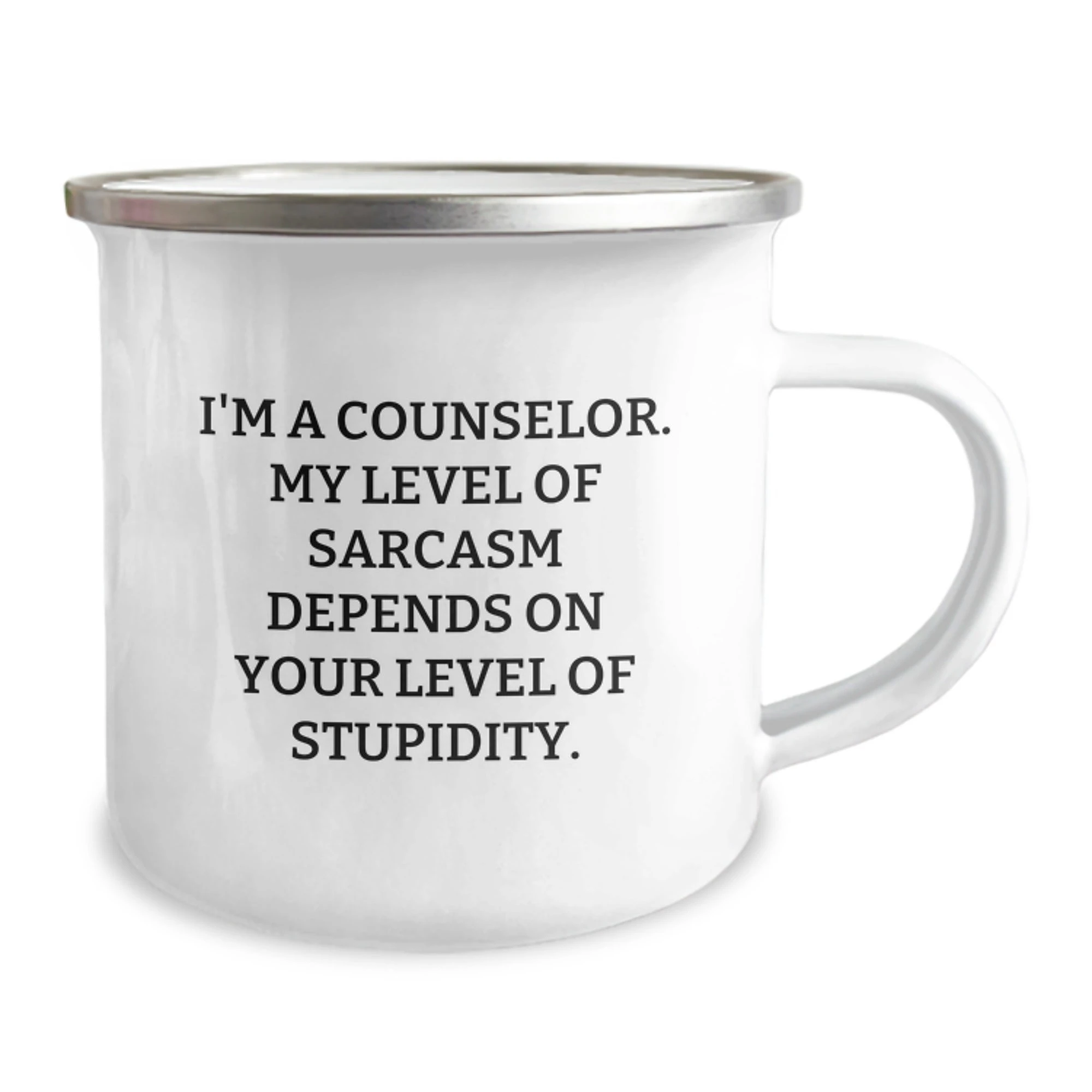 Gifts from Coworkers for Counselor - Funny Sarcasm Level Camping Mug for Men, Women, Friends - Christmas Unique Mug for Counselor Enthusiast, Counselor Lover, Counselor Fan