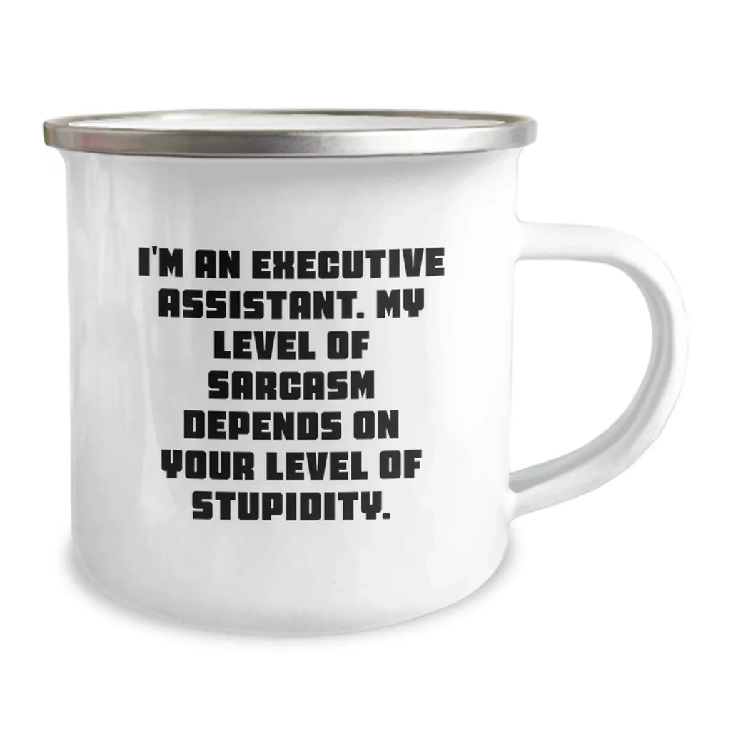 Funny Executive Assistant Gifts from Friends for Men, Christmas Unique Office Mugs with Sarcasm Humor, Camping Mug for Executive Assistant