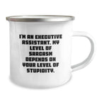 Funny Executive Assistant Gifts from Friends for Men, Christmas Unique Office Mugs with Sarcasm Humor, Camping Mug for Executive Assistant