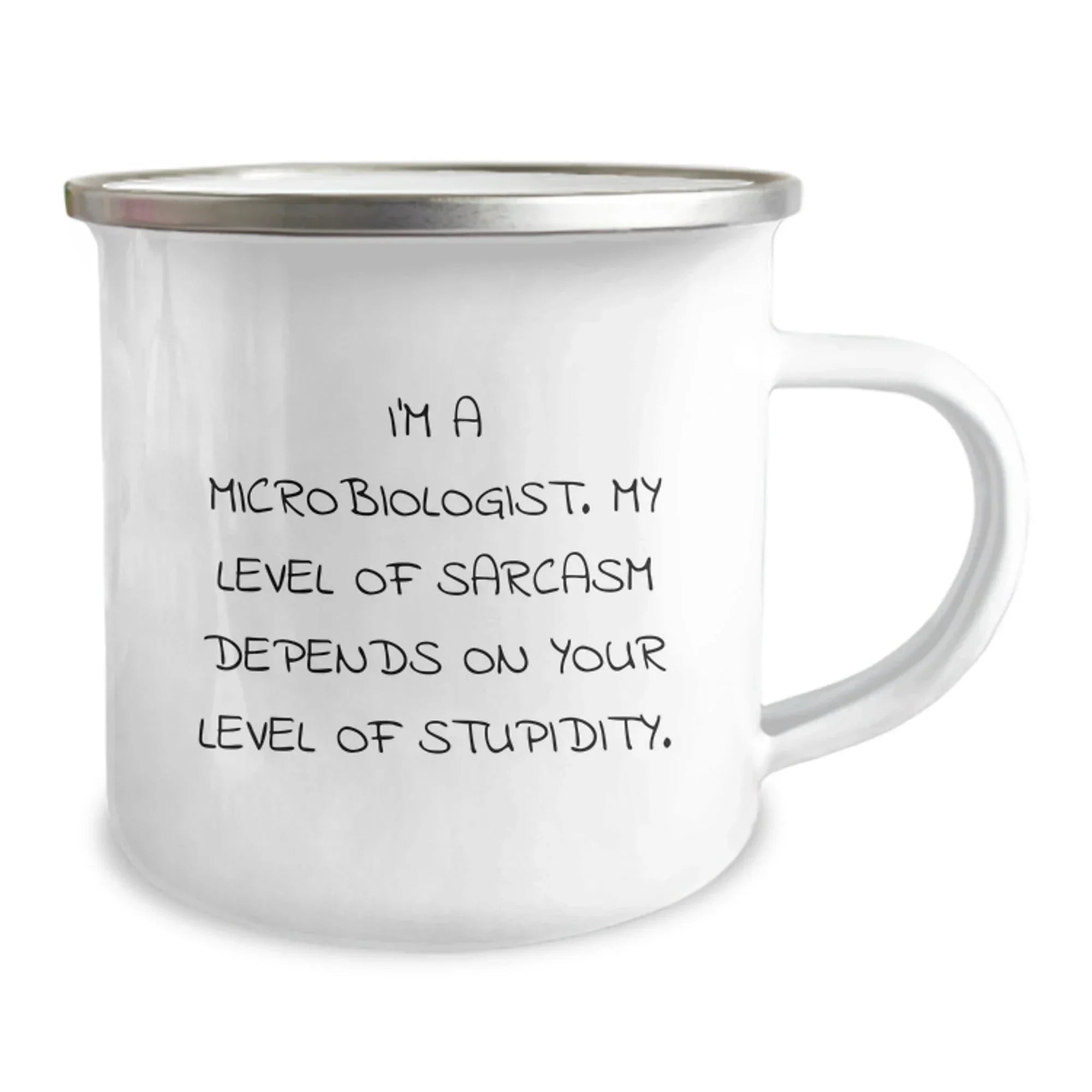 Funny Microbiologist Gifts from Friends - I'm A Microbiologist My Level Of Sarcasm Depends On Your Level Of Stupidity Christmas Unique Camping Mug for Microbiologist Men Women Coworkers Family