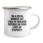 Funny Social Worker Gifts, I'm A Social Worker, Camping Mug for Christmas Unique Gifts from Friends, Coworkers, Family