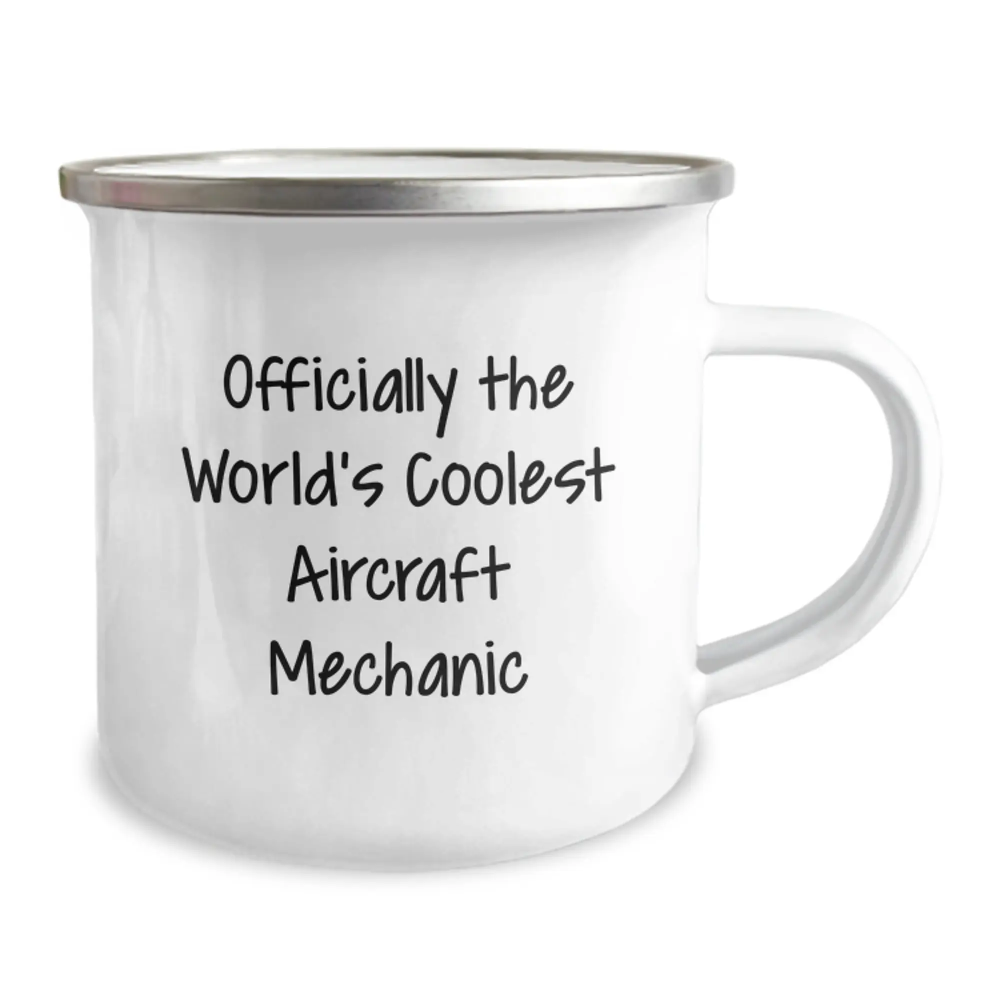 World's Coolest Aircraft Mechanic Gifts for Men Graduation Unique Gifts from Friends, 'Officially The World's Coolest Aircraft Mechanic' Funny Camping Mug - Image 2