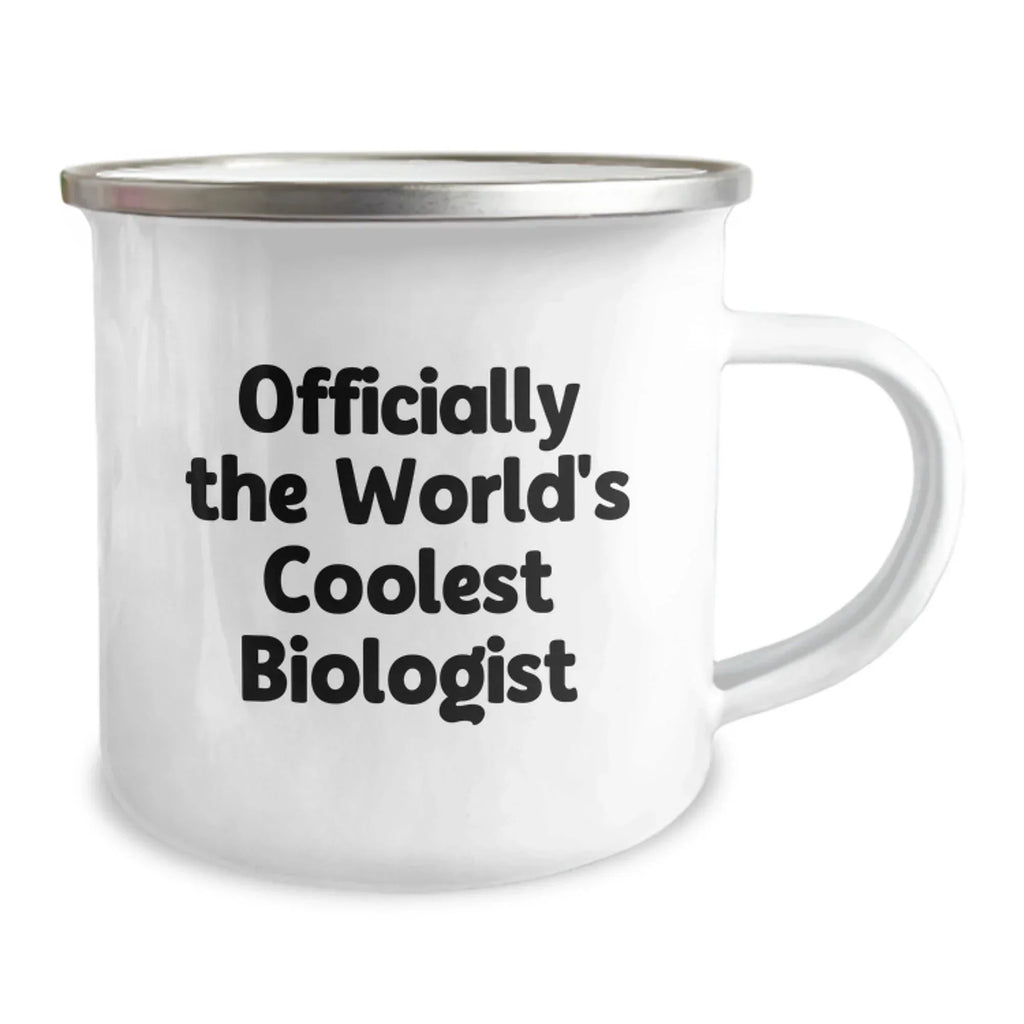 Gifts from Friends to Biologists, Officially The World's Coolest Biologist, Funny Camping Mug for Christmas