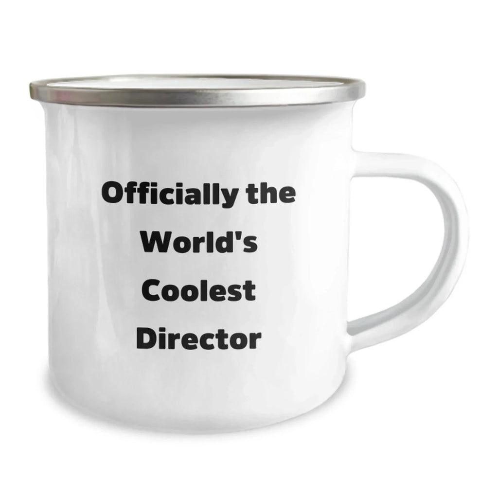 Funny Director Gifts from Men to Graduation Celebrations, Officially The World's Coolest Director Quote on 12 oz Stainless Steel Camping Mug, Gifts for Director