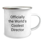 Funny Director Gifts for Men, 'Officially The World's Coolest Director' Camping Mug, Perfect Graduation Unique Gifts from Family, Friends to Coworkers