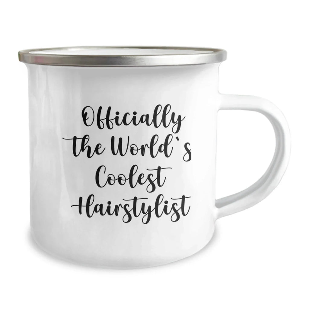 Hairstylist Camping Mug Gifts from Men for Officially The World's Coolest Hairstylist, Funny Graduation Unique Gifts for Hairstylist