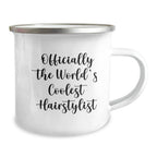 Hairstylist Camping Mug Gifts from Men for Officially The World's Coolest Hairstylist, Funny Graduation Unique Gifts for Hairstylist