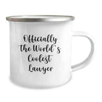 Funny Lawyer Gifts from Friends for Men - Christmas Unique Lawyer Mug - Officially The World's Coolest Lawyer Camping Mug