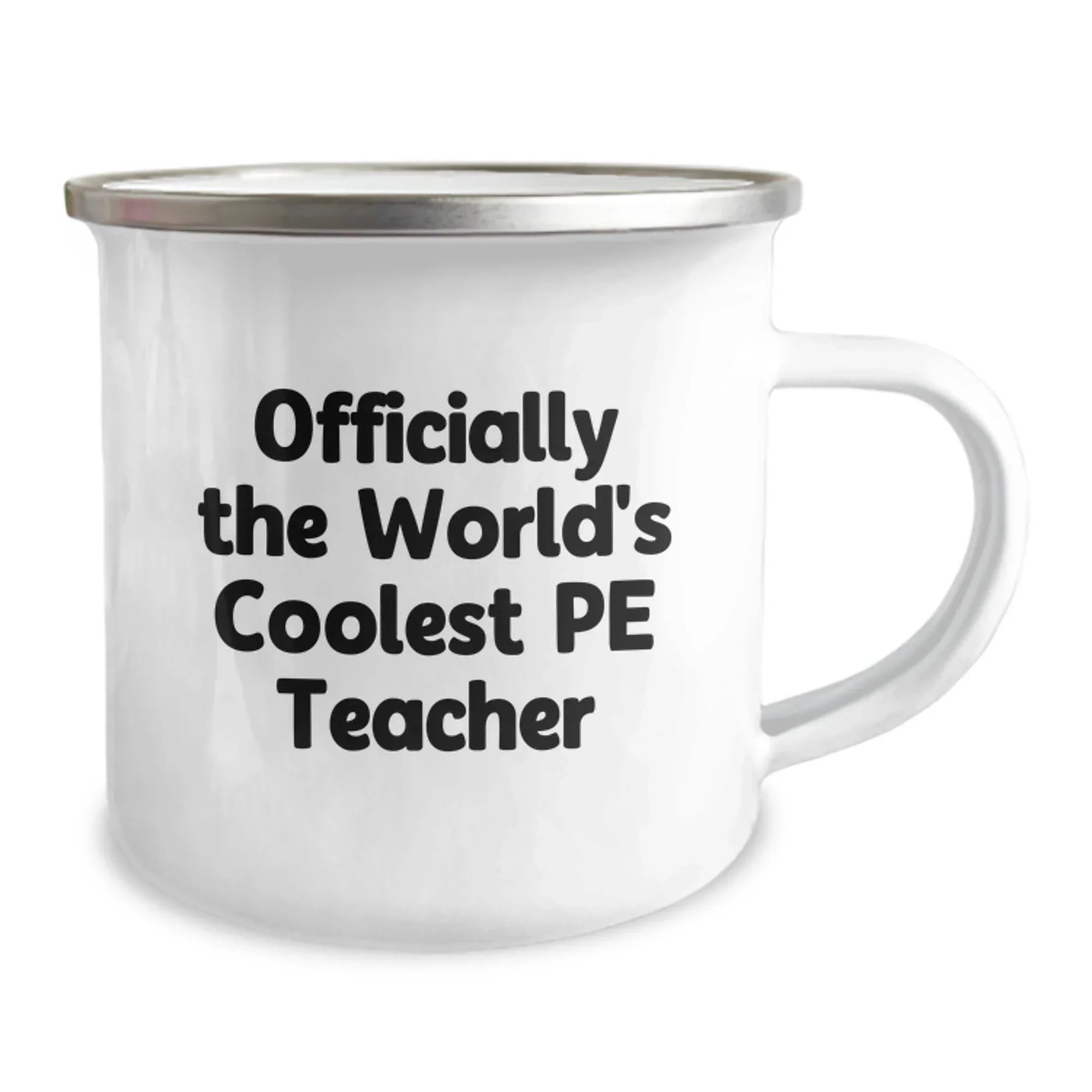Funny PE Teacher Gifts for Men Friends from 'Officially The World's Coolest PE Teacher' Camping Mug for Christmas Unique