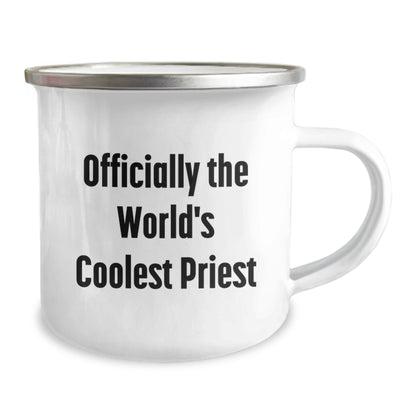 Unique Gifts for Priest Friends - Funny Camping Mug, Officially The World's Coolest Priest, Christmas Unique Gifts for Men - Image 2