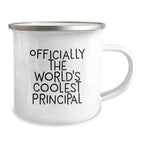 Funny Principal Gifts for Men from Friends - 'Officially The World's Coolest Principal' Christmas Unique Gifts, Principal Camping Mug
