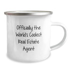 Funny Real Estate Agent Gifts for Men - Officially The World's Coolest Real Estate Agent Camping Mug, Perfect Graduation Unique Gifts from Friends - Image 2