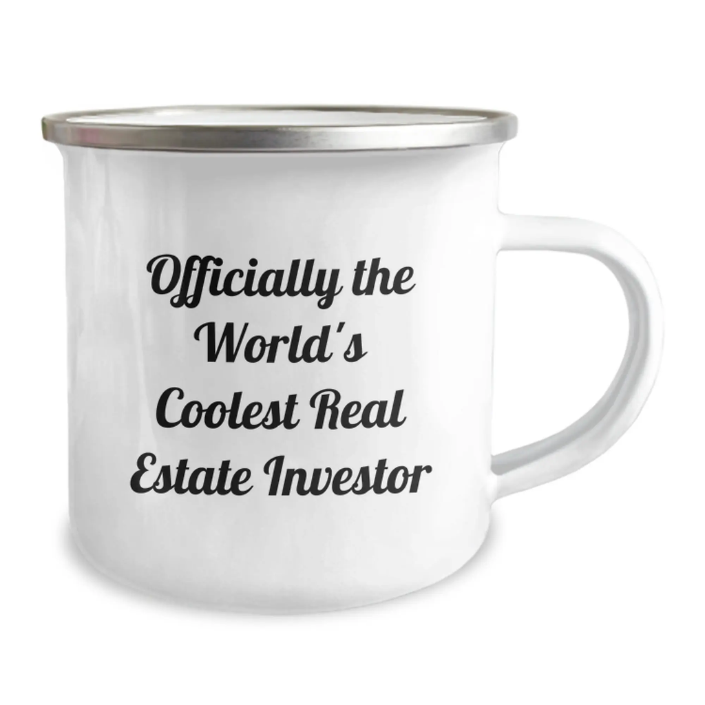 Funny Real Estate Investor Gifts from Friends - Officially The World's Coolest Real Estate Investor Funny Camping Mug for Real Estate Investor Men on Graduation Unique Gifts - Image 2