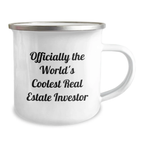 Funny Real Estate Investor Gifts from Friends - Officially The World's Coolest Real Estate Investor Funny Camping Mug for Real Estate Investor Men on Graduation Unique Gifts - Image 2