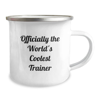 Funny Trainer Gifts from Men, Unique Christmas Unique Gifts for Trainer Friends, Officially The World's Coolest Trainer Camping Mug - Image 2