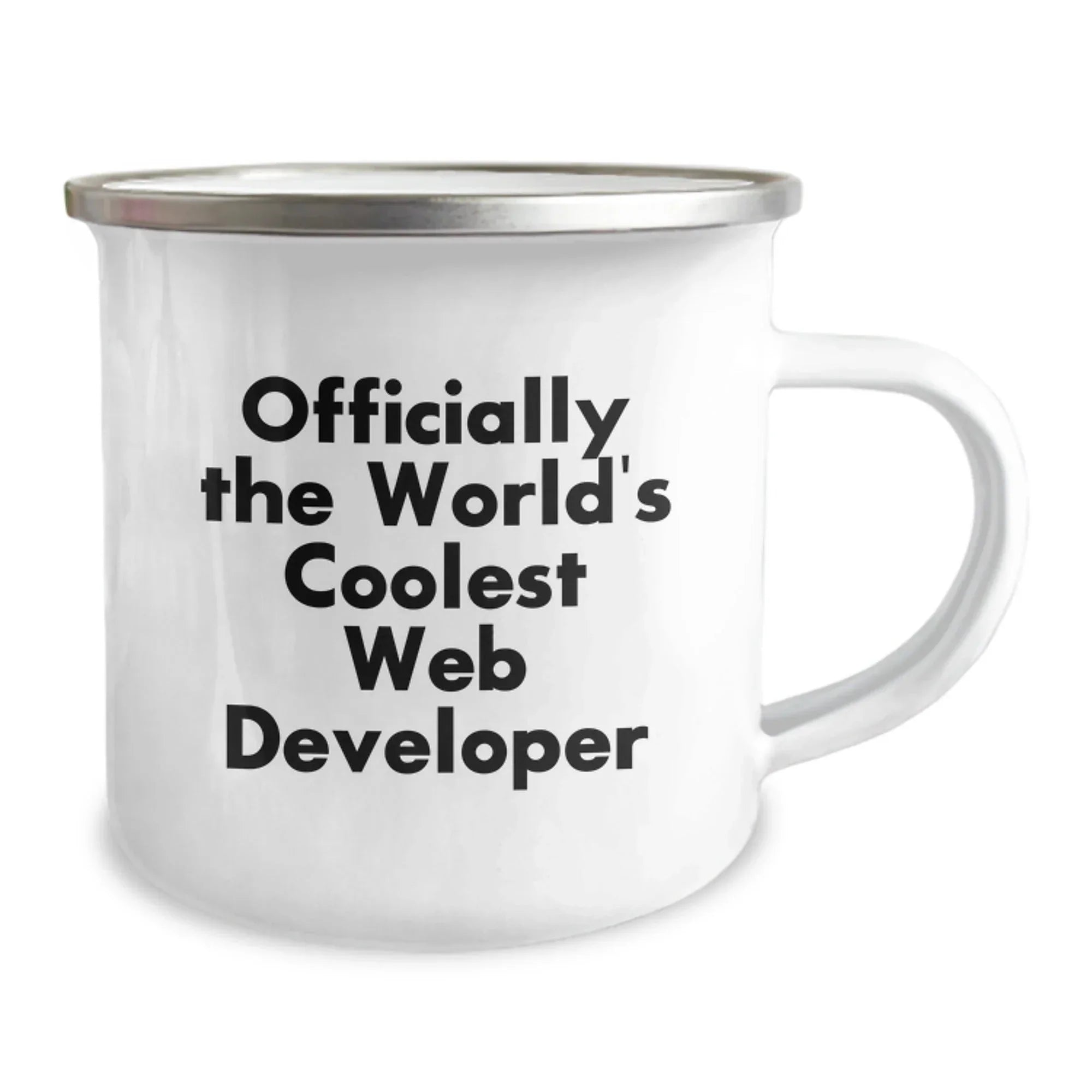 Funny 'Officially The World's Coolest Web Developer' Gifts for Web Developer Friends and Family, Christmas Unique Presents, Camping Mug for Outdoor Enthusiasts