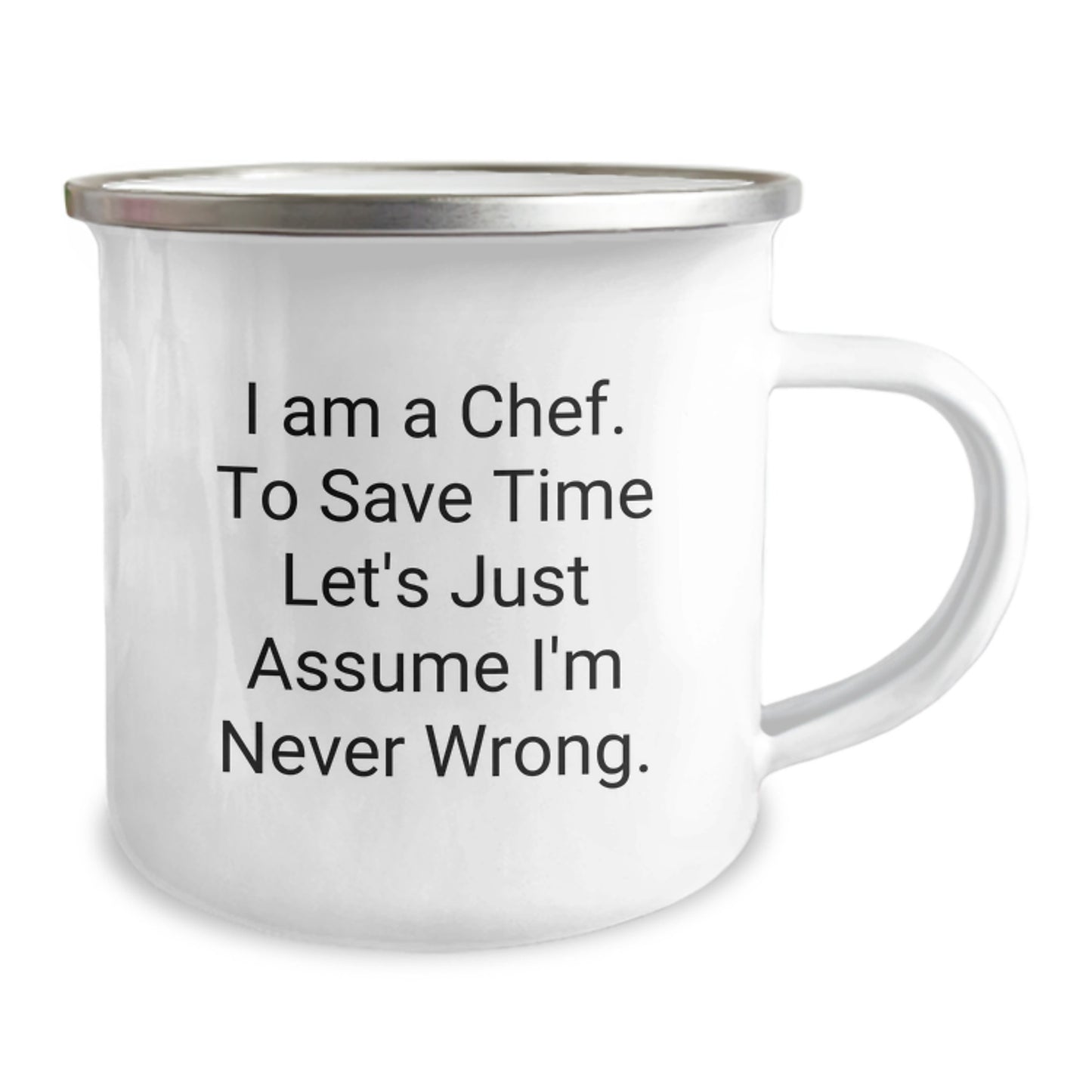 Funny Chef Gifts for Him - 'I'm Never Wrong' Camping Mug, Unique Christmas Unique Gifts from Friends to Family - Image 2