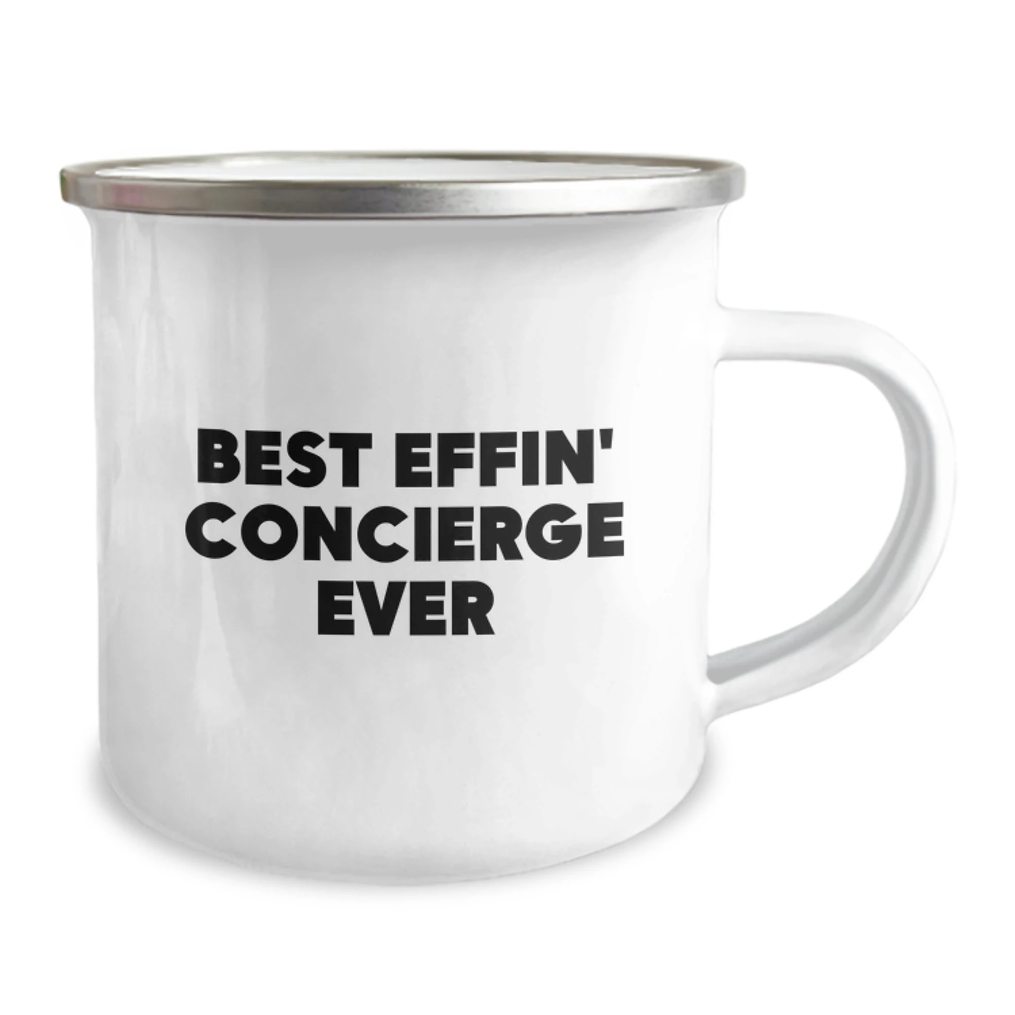 Funny Concierge Gift Ideas for Men, Christmas Unique Gifts, Camping Mug for Concierge, 'Best Effin' Concierge Ever' Quote