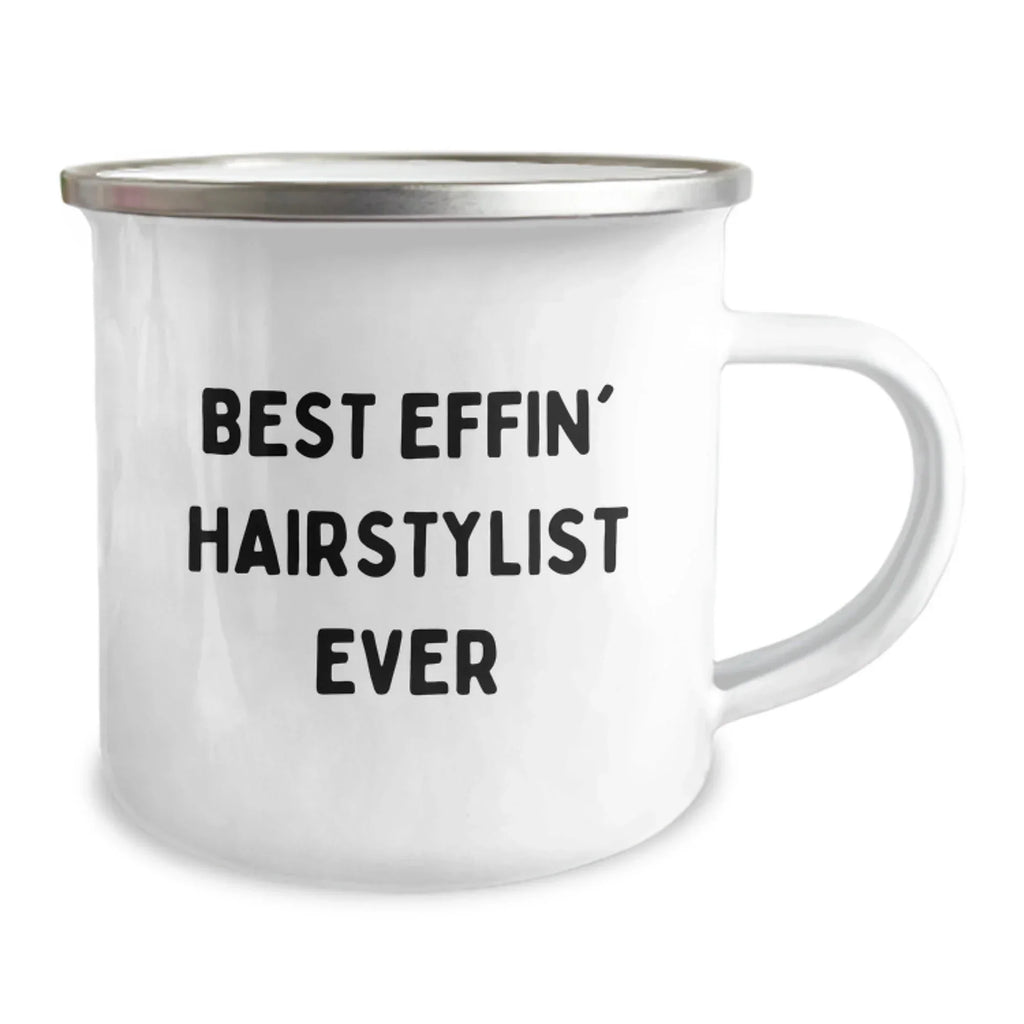 Funny Hairstylist Gifts for Men, Christmas Unique Mugs from Friends, Best Effin' Hairstylist Ever Camping Mug