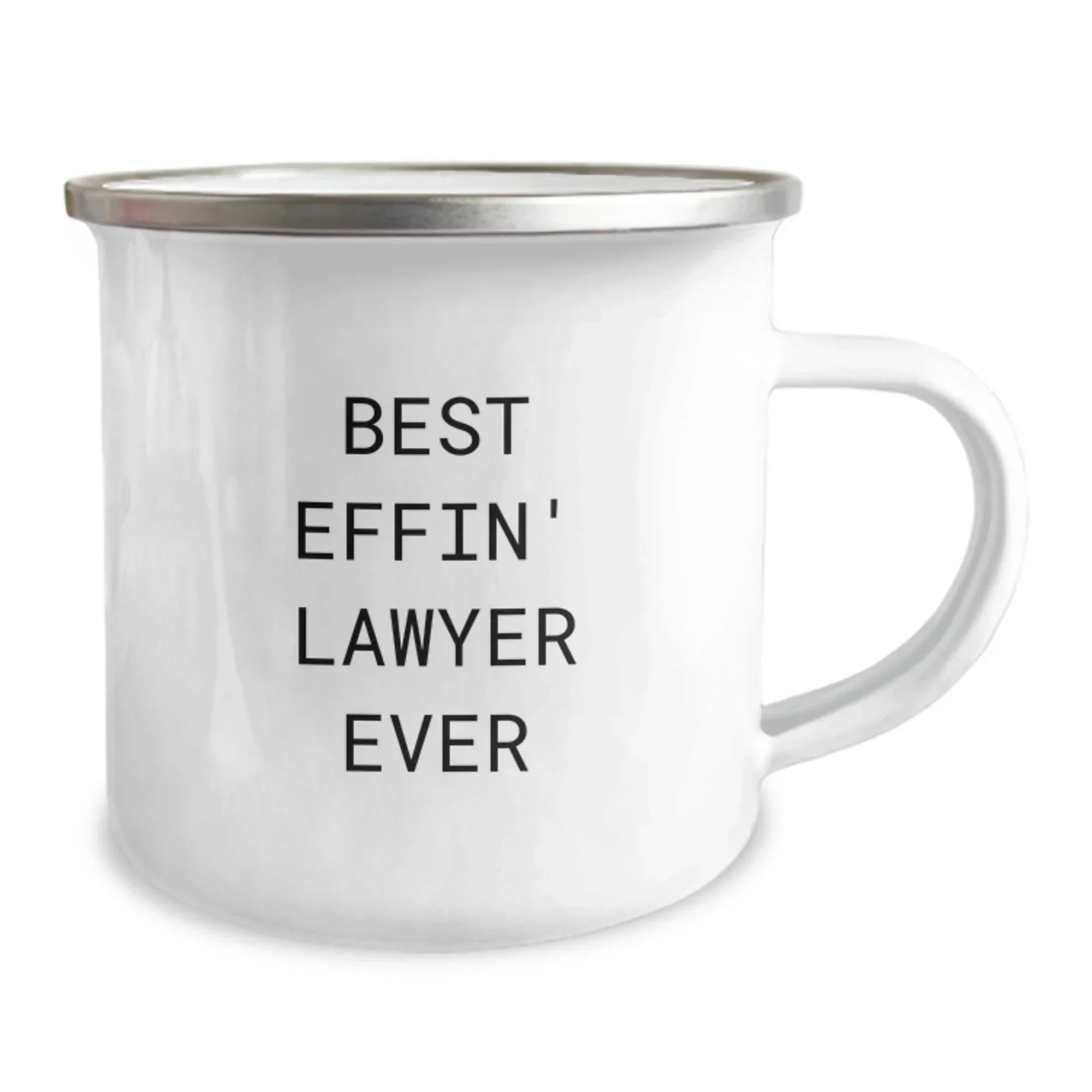 Funny Lawyer Gifts for Men, Best Effin' Lawyer Ever Camping Mug, Graduation Unique Gifts from Friends to Lawyer, 12 oz Stainless Steel with Enamel Finish
