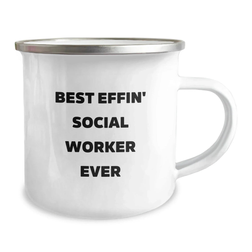 Funny Social Worker Gifts for Men, Women, or Friends - Best Effin' Social Worker Ever Camping Mug for Christmas Unique Gifts from Family