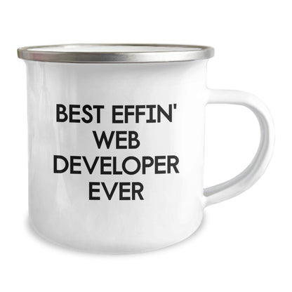Funny Web Developer Gifts - Best Effin' Web Developer Ever Camping Mug for Men, Unique Christmas Unique Gifts for Web Developer Friends, Coworkers, Family - Image 2