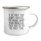 Funny Paralegal Gifts from Friends to Paralegal, Christmas Unique Mugs for Men, If At First You Don't Succeed, Try Doing What Your Paralegal Told You To Do The First Time.