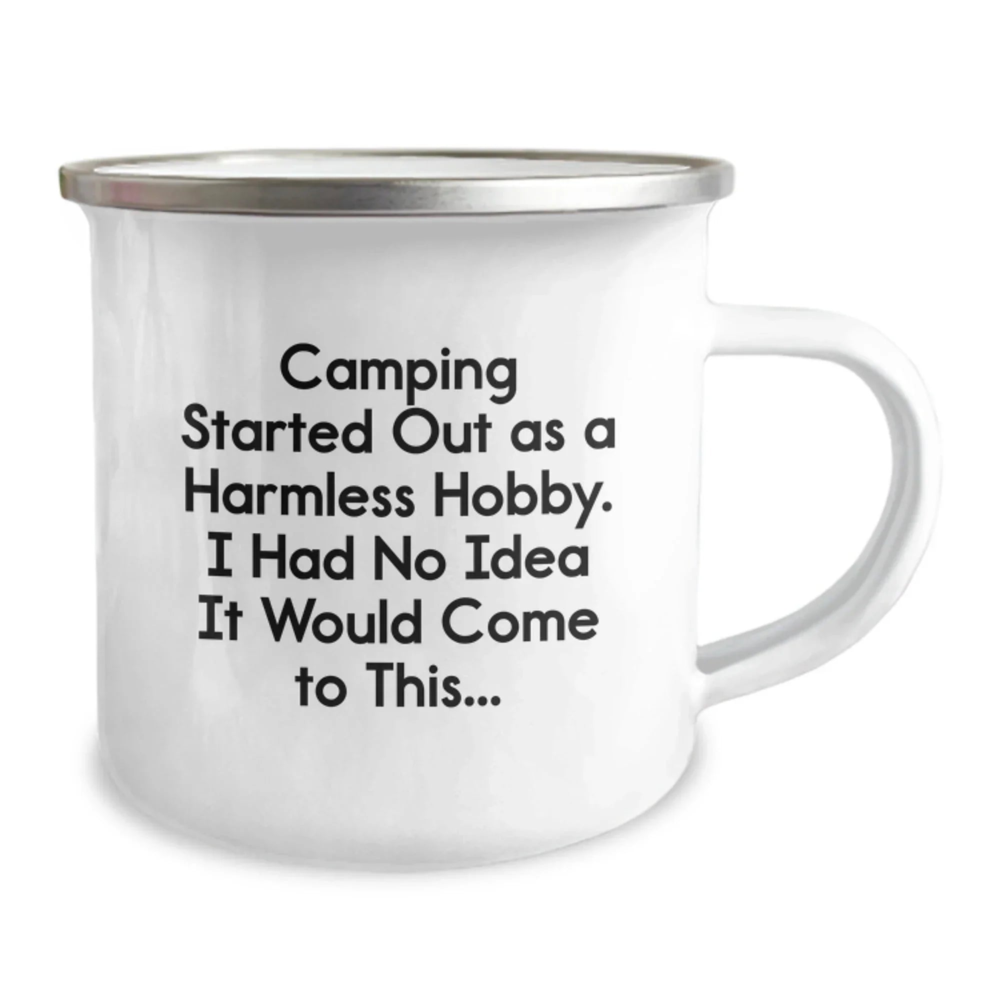 Gifts from Men for Camping Lovers - 'Camping Started Out As A Harmless Hobby' Cute Camping Mug for Friends, Family, Christmas Unique Gifts for Men, Women