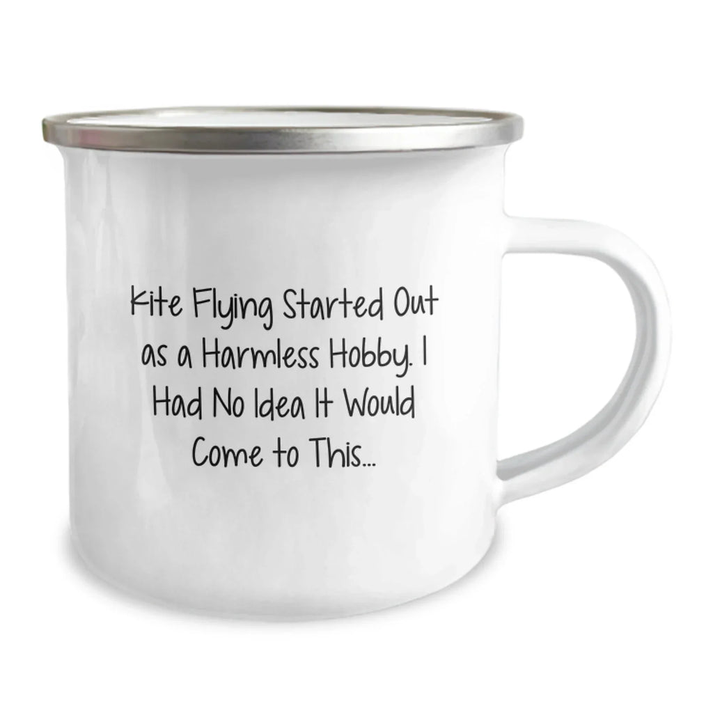 Kite Flying Camping Mug - Funny Gift from Friends for Family Kite Lovers - Christmas Unique Ideas for Men and Women