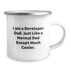 Funny Developer Gifts from Dad, Unique Graduation Gifts for Developer Men, I Am A Developer Dad Camping Mug