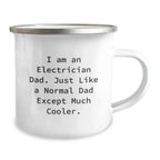 Electrician Dad Gifts from Family, Funny Camping Mug for Electrician Friends Christmas Unique Gifts, Funny Electrician Quote - Gifts for Electrician Men