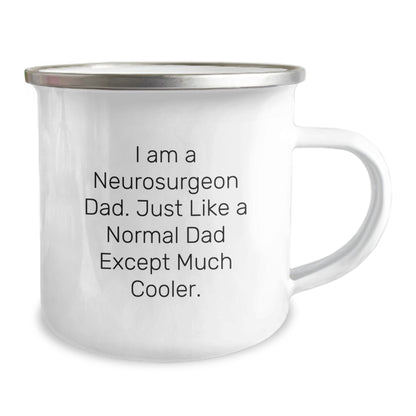Neurosurgeon Dad Gifts - Funny Camping Mug for Neurosurgeon Men, Unique Christmas Unique Gifts from Family to Dad, Camping Enthusiast Mug, Stainless Steel Mug with Enamel Finish - Image 2
