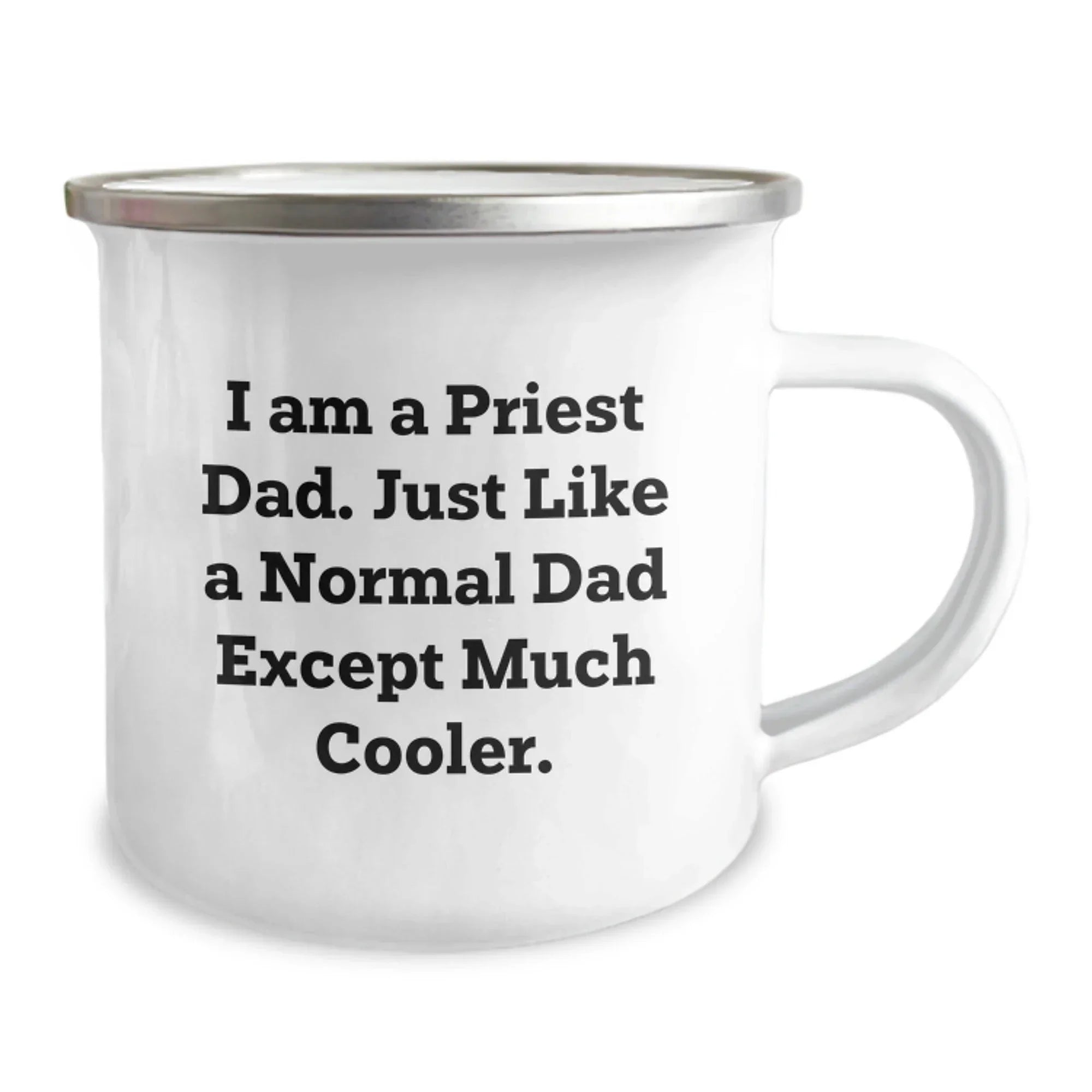 Funny Priest Gifts from Dad to Priest - 'I Am A Priest Dad' Camping Mug for Men, Unique Christmas Unique Gifts for Him, Funny Dad Jokes