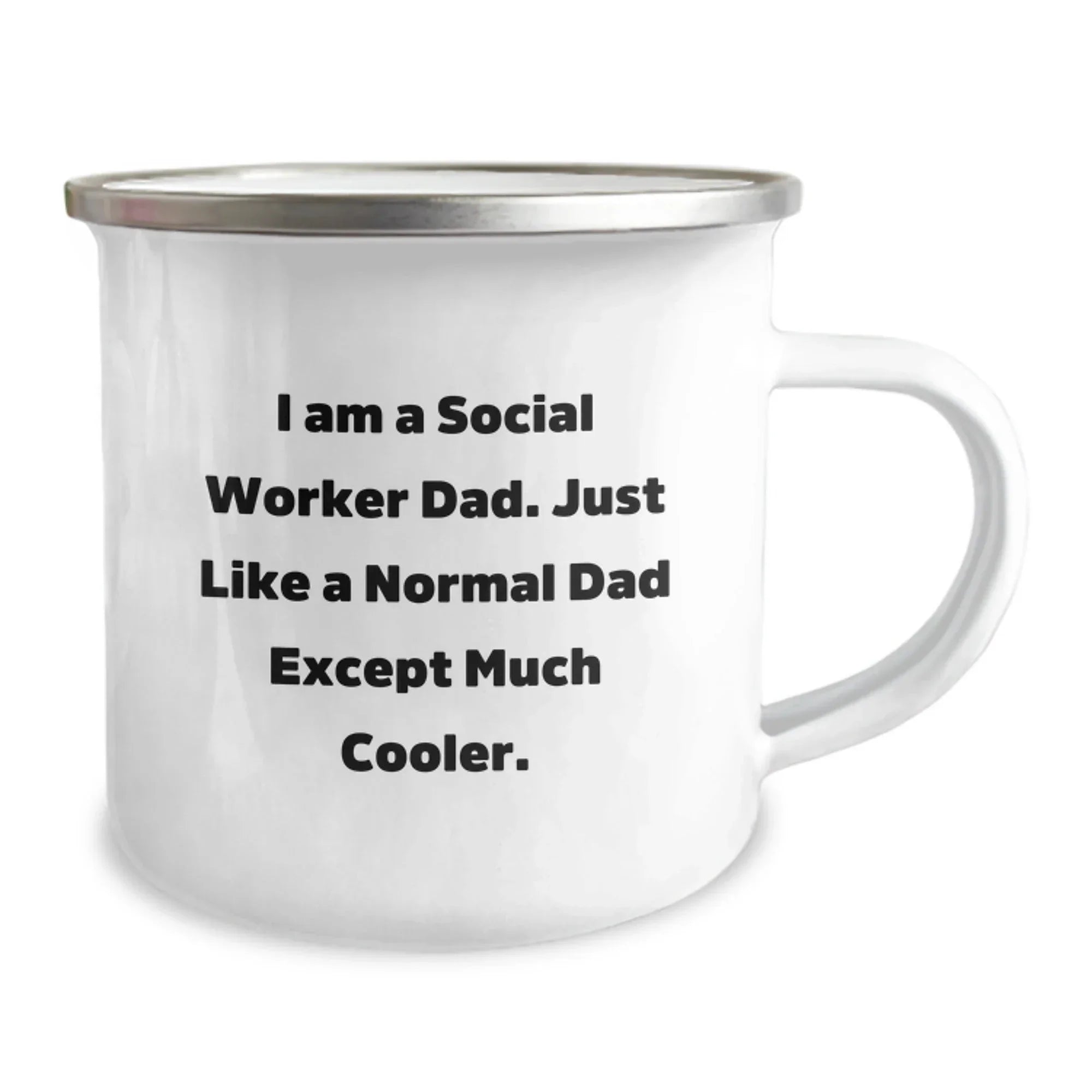 Funny Social Worker Gifts for Him, Camping Mug with I Am A Social Worker Dad, Unique Christmas Memorable Presents for Social Worker Dad from Family, Friends