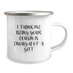 Cousin Keepsake Camping Mug Birthday Gift for Him with Enamel Finish - Image 2