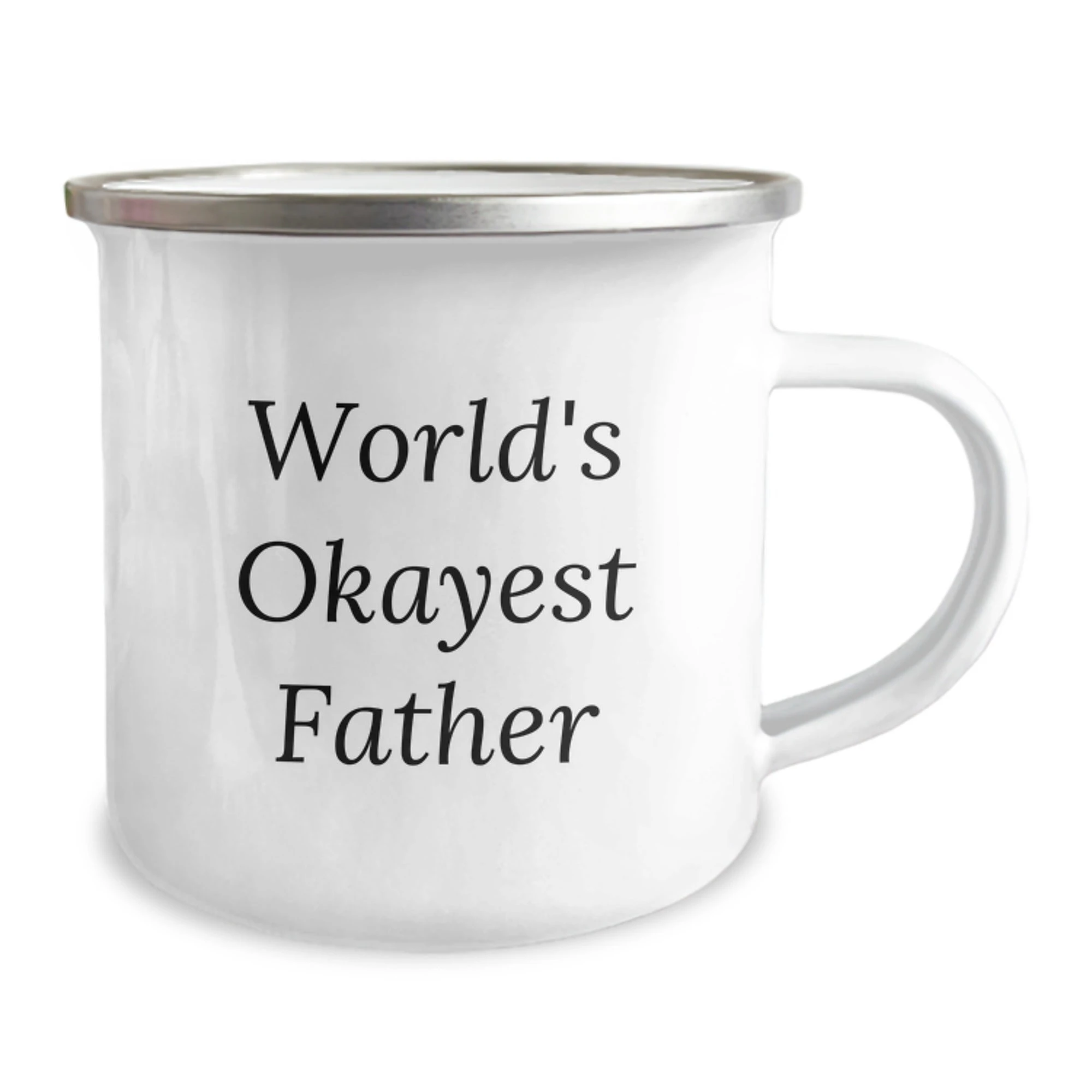 Funny World's Okayest Father Camping Mug - Best Unique Christmas Unique Gifts for Dad
