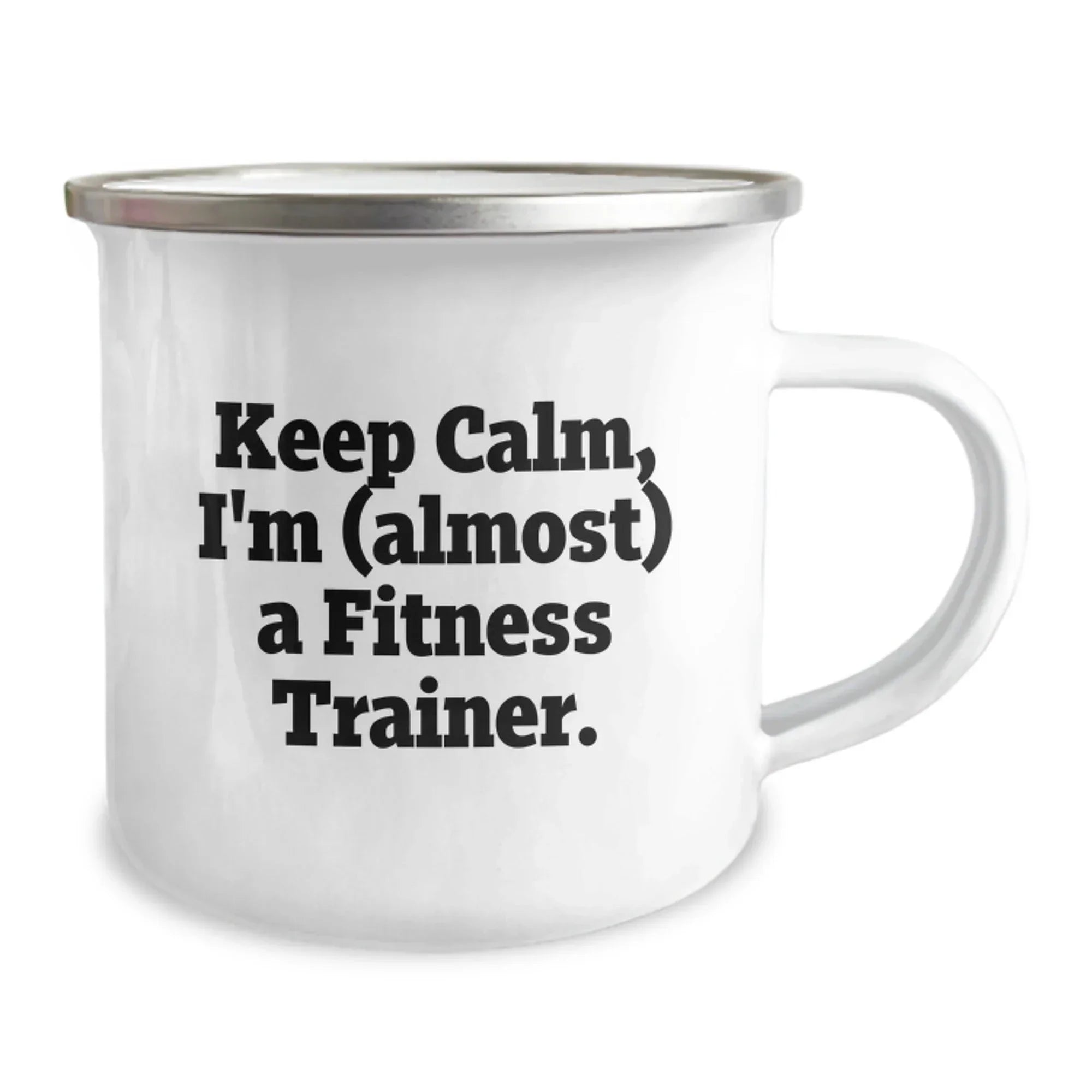 Funny Fitness Trainer Gifts for Men, Women, Friends and Coworkers - Keep Calm, I'm (almost) A Fitness Trainer. Christmas Unique Mugs for Fitness Lovers, Camping Trip Companions