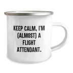 Funny Flight Attendant Gifts for Friends from Men, Keep Calm I'm almost a Flight Attendant Christmas Unique Gifts for Flight Attendant Family