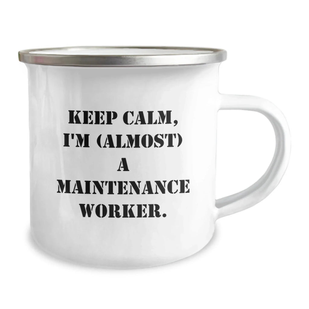 Funny Maintenance Worker Gifts for Men, Keep Calm I'm Almost a Maintenance Worker Christmas Unique Gifts from Friends