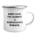 Funny Maintenance Worker Gifts for Men, Keep Calm I'm Almost a Maintenance Worker Christmas Unique Gifts from Friends