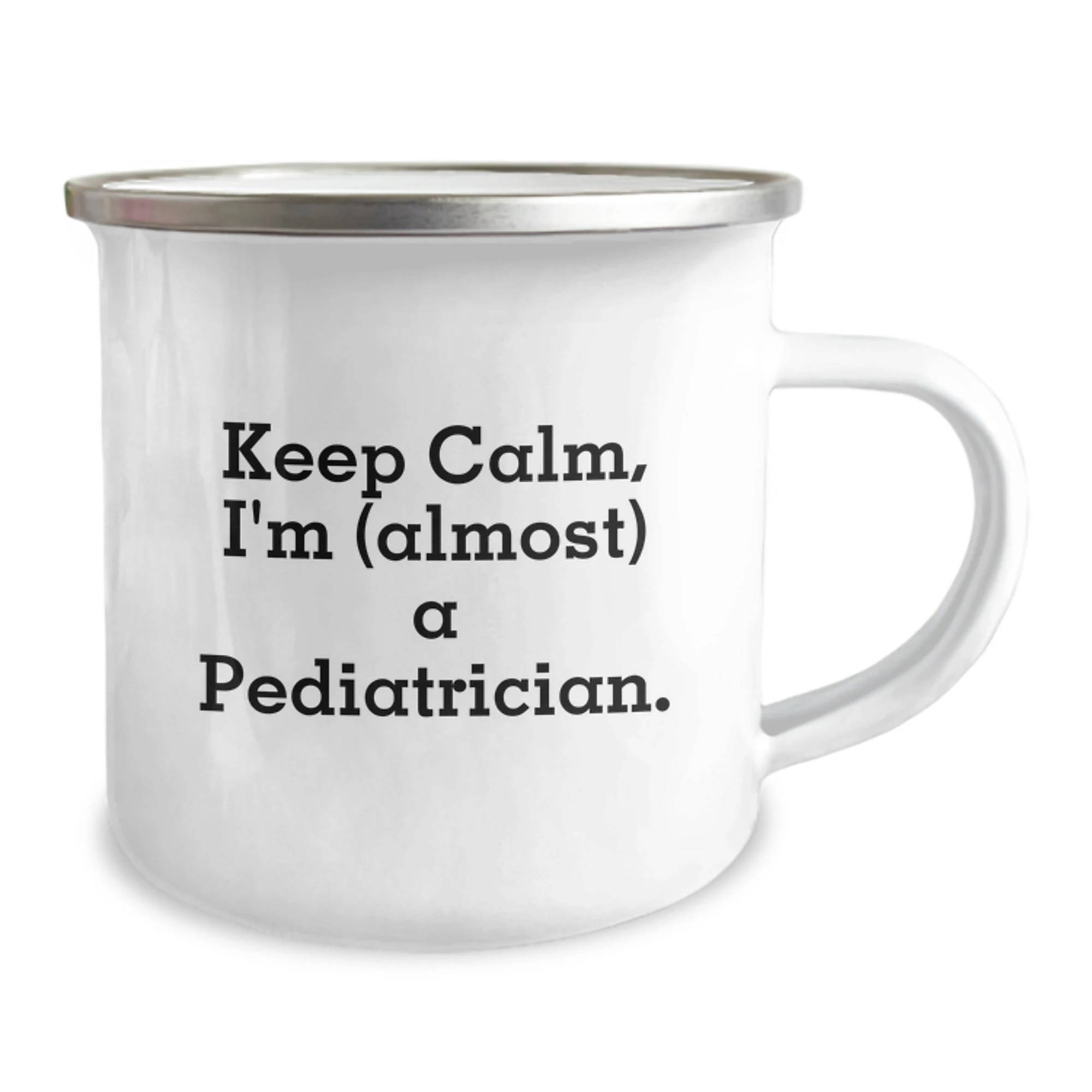 Funny Pediatrician Gifts for Friends and Family - Keep Calm I'm (almost) A Pediatrician Camping Mug for Christmas Unique Presents