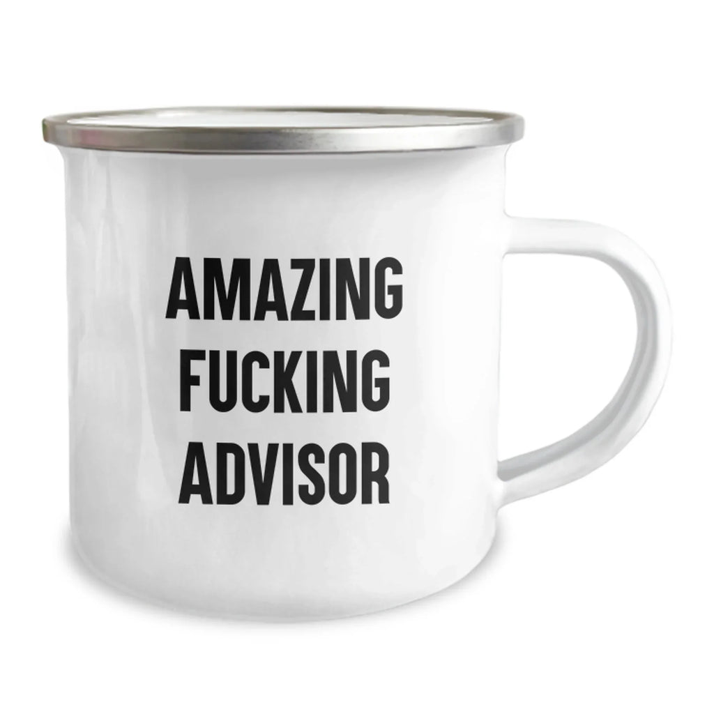 Funny Advisor Gifts for Men, Unique Camping Mug for Friends, 'Amazing F--king Advisor' Quote, Gifts from Family, Christmas Unique Gifts